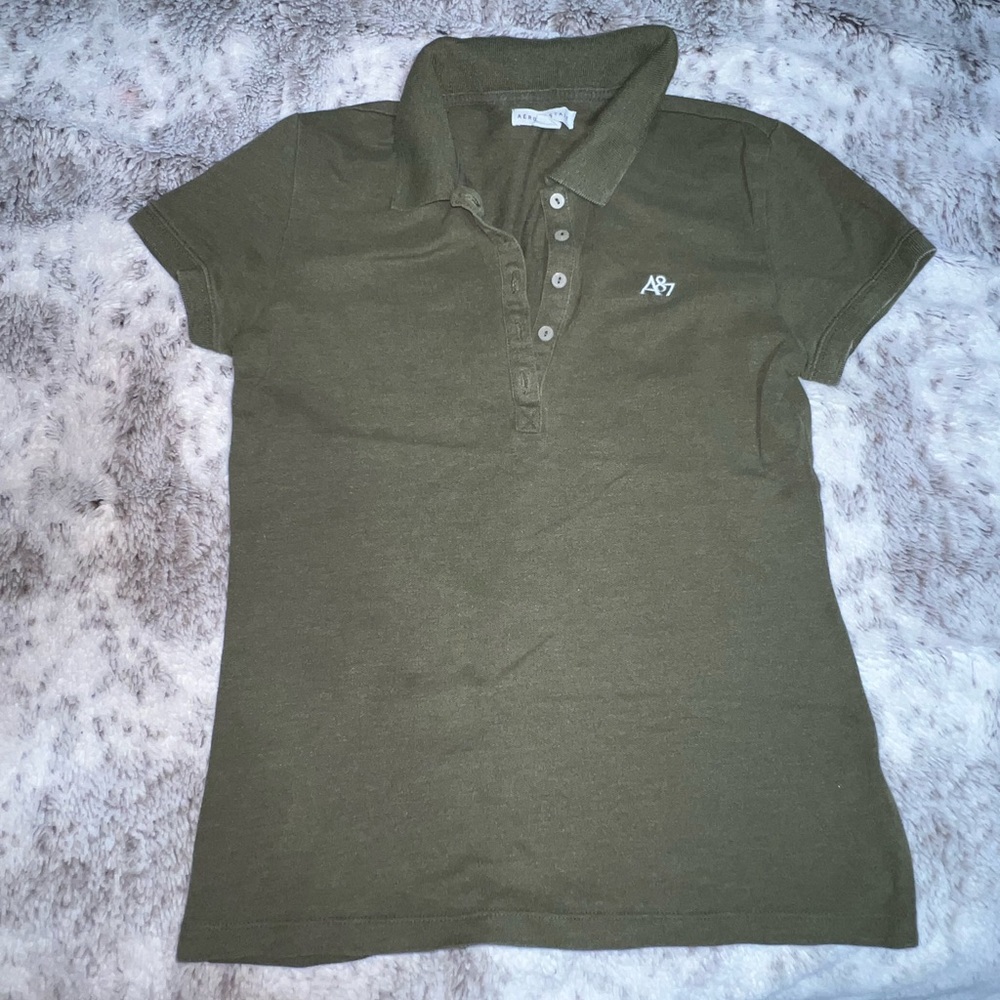 Unisex Dark Green Collared Shirt for Kids